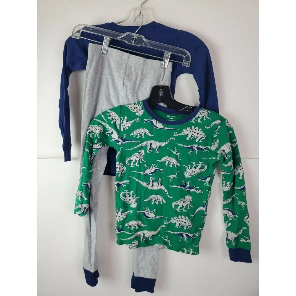 Carter's Boys Dinosaur Pajama Set 2‎ Shirts & 1 Pant Size 8 Long Sleeve